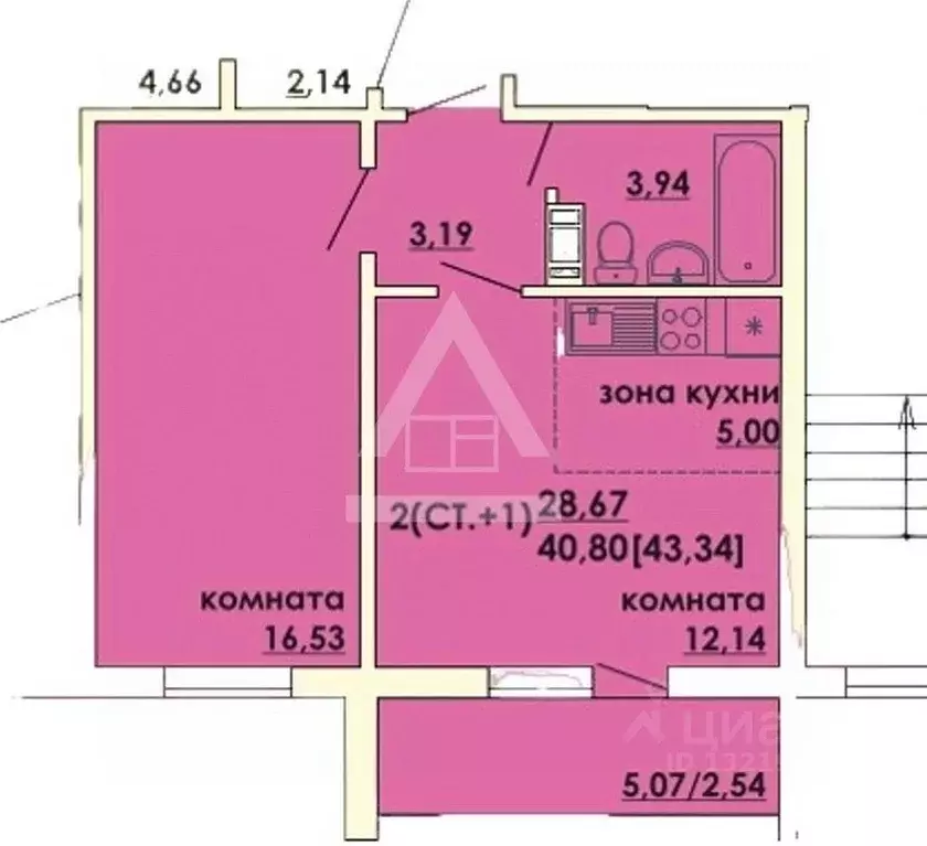 1-к кв. Челябинская область, Челябинск ул. Маршала Чуйкова, 15 (40.9 ... - Фото 2