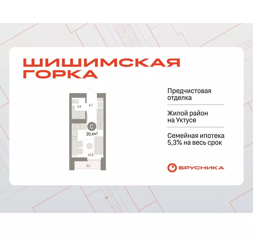 Квартира-студия: Екатеринбург, улица Гастелло, 19А (20.38 м) - Фото 0