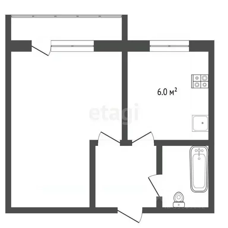 1-к кв. Забайкальский край, Чита ул. Матвеева, 35 (32.4 м) - Фото 1