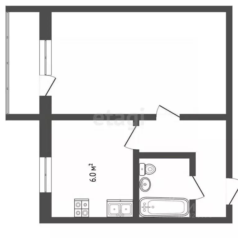 1-к кв. Московская область, Воскресенск Цемгигант мкр, ул. ... - Фото 2