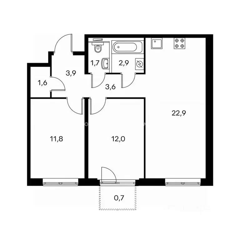 2-к кв. Москва Боровское ш., 2к2 (59.0 м) - Фото 1