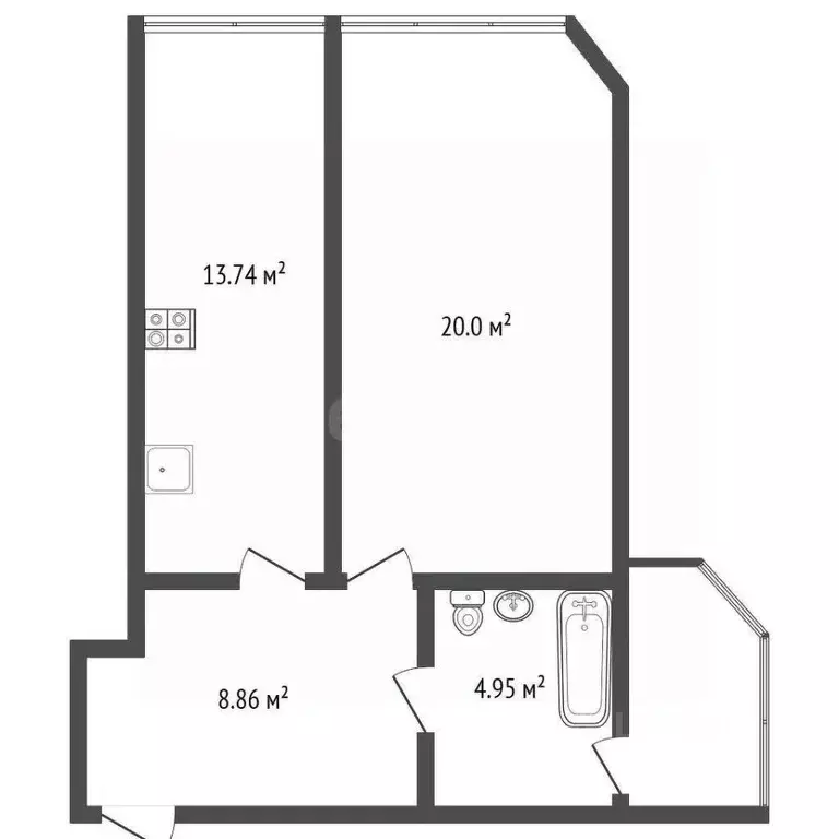 1-к кв. Севастополь просп. Генерала Острякова, 242Ак1 (47.4 м) - Фото 2