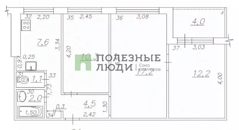 3-к кв. Самарская область, Самара Коммунистическая ул., 23 (58.9 м) - Фото 1