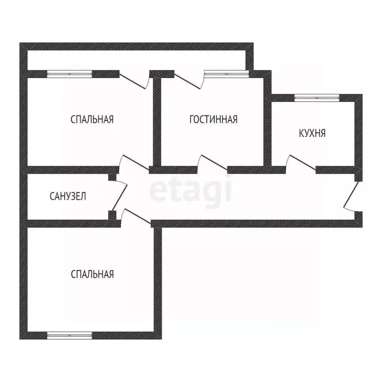 3-к кв. Адыгея, Майкоп Пионерская ул., 389К2 (61.2 м) - Фото 2