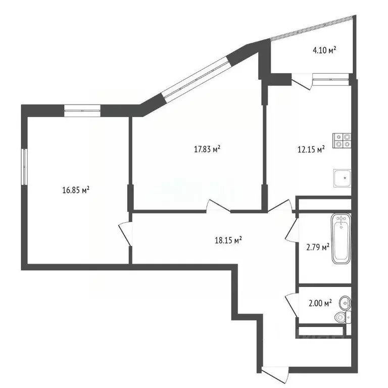 2-к кв. Воронежская область, Воронеж ул. Революции 1905 года, 31Б ... - Фото 2