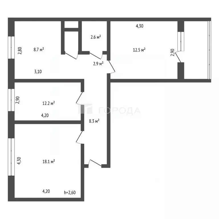 3-к кв. Кемеровская область, Мыски пос. Ключевой, 11-й кв-л, 4 (66.3 ... - Фото 2