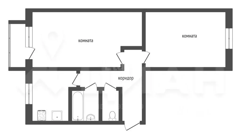 2-к кв. Тюменская область, Тюмень ул. Энергетиков, 51А (45.0 м) - Фото 1