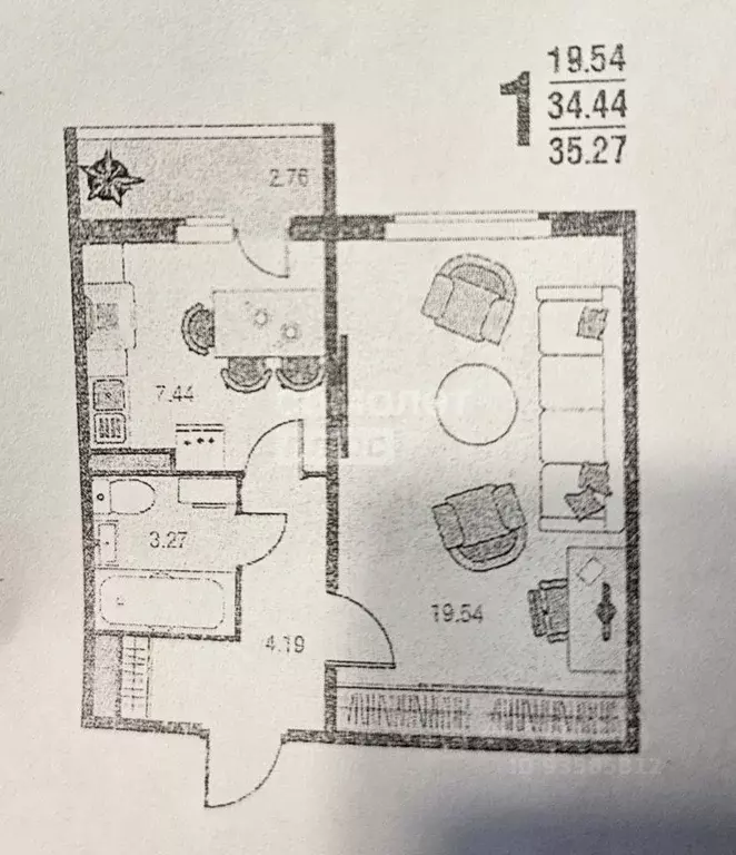 1-к кв. Курская область, Курск просп. Надежды Плевицкой, 23 (35.2 м) - Фото 2