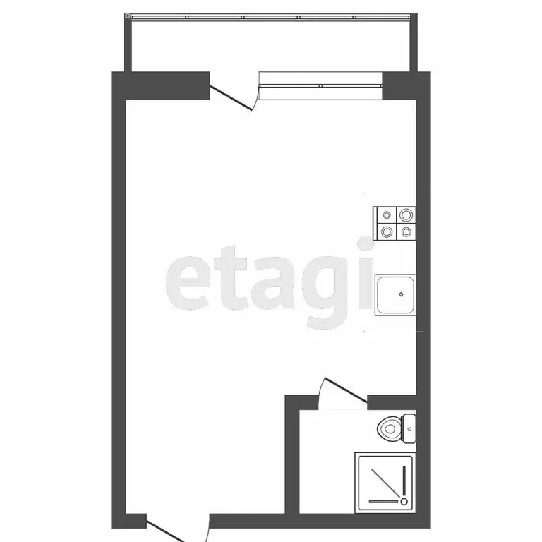 Квартира-студия: Бийск, Социалистическая улица, 22 (28.5 м) - Фото 1