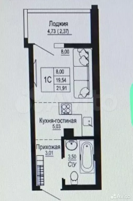 Квартира-студия, 24 м, 26/26 эт. - Фото 0