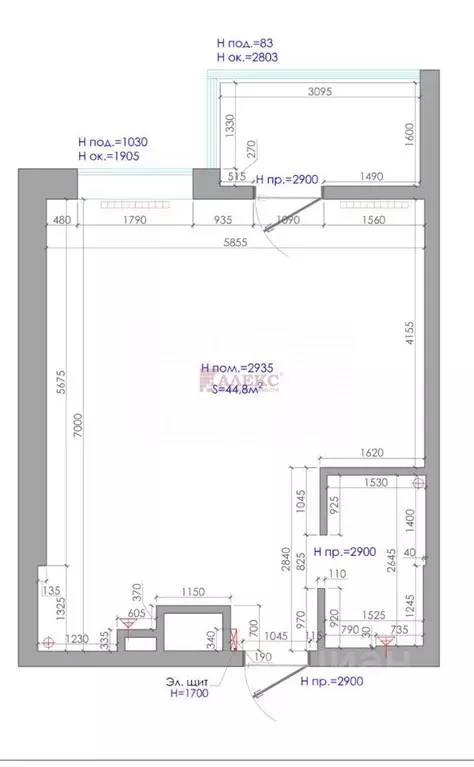 2-к кв. Ростовская область, Ростов-на-Дону Привокзальная ул., 2а (44.8 ... - Фото 1