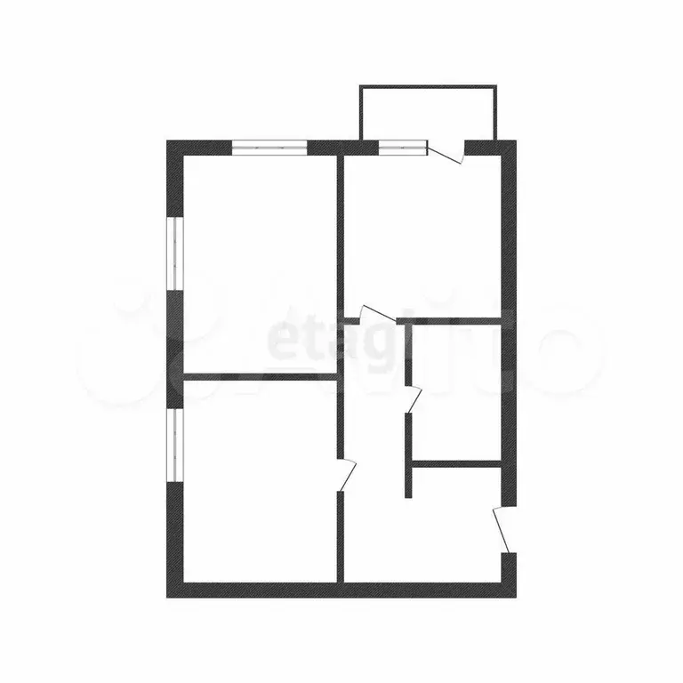 2-к. квартира, 48,6 м, 1/3 эт. - Фото 0