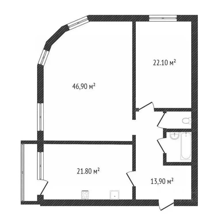 2-к кв. Тюменская область, Тюменский район, д. Дударева проезд ... - Фото 1