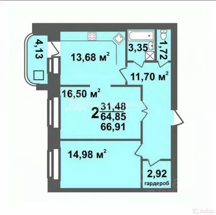 2-к кв. Владимирская область, Владимир ул. Мира, 15Д (65.0 м) - Фото 2