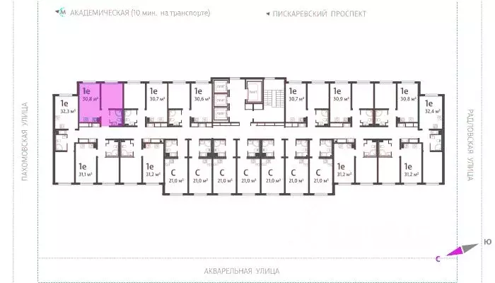 1-к кв. Санкт-Петербург ул. Пахомовская, 12к2 (30.6 м) - Фото 1