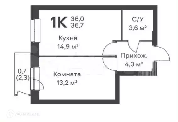 Продаётся квартира-студия, 36.7 м - Фото 1