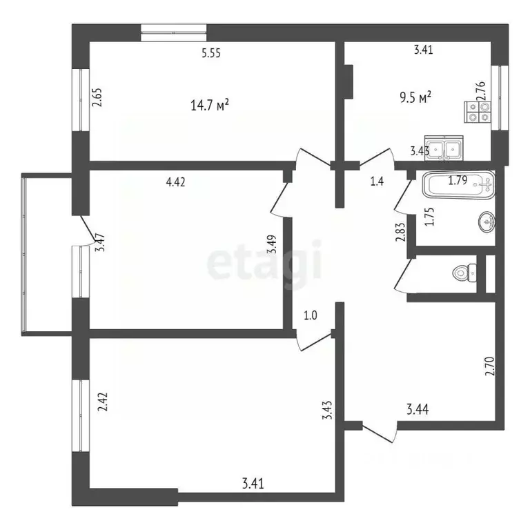 3-к кв. Мордовия, Саранск ул. Сураева-Королева, 7 (81.1 м) - Фото 1