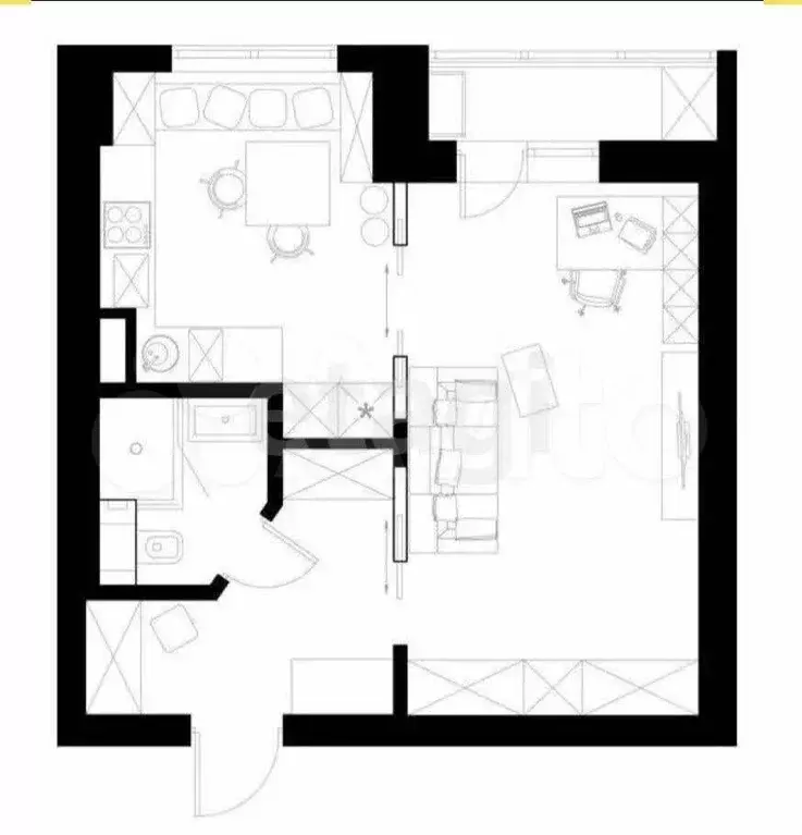 1-к. квартира, 31,5 м, 5/5 эт. - Фото 0