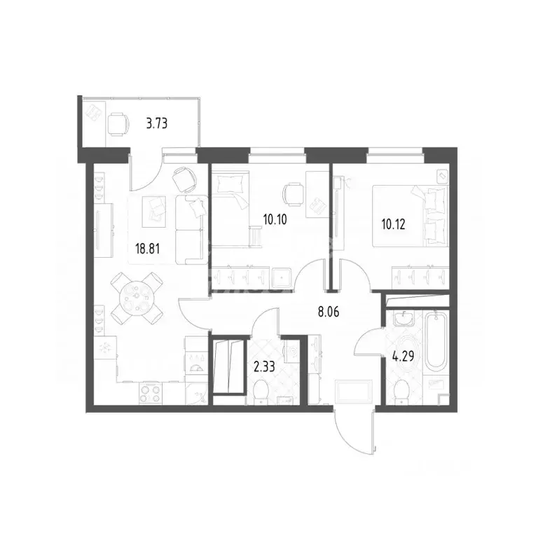 2-к кв. Свердловская область, Екатеринбург ул. Таватуйская, 14А/2 ... - Фото 1