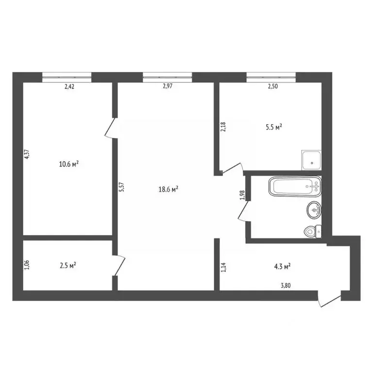 2-к кв. Амурская область, Благовещенский район, с. Чигири Центральная ... - Фото 2