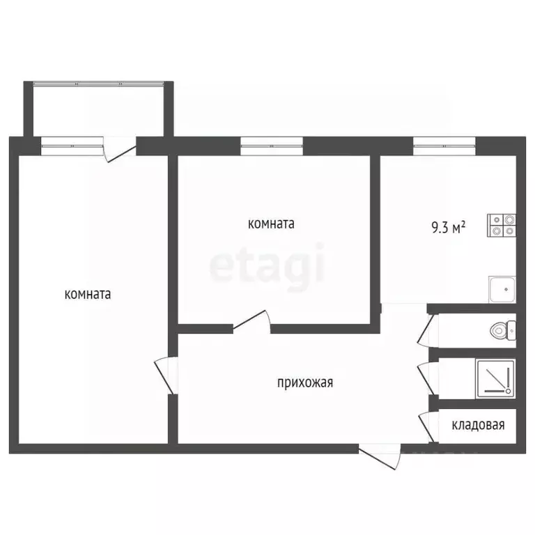 2-к кв. Коми, Сыктывкар просп. Бумажников, 29 (50.4 м) - Фото 1
