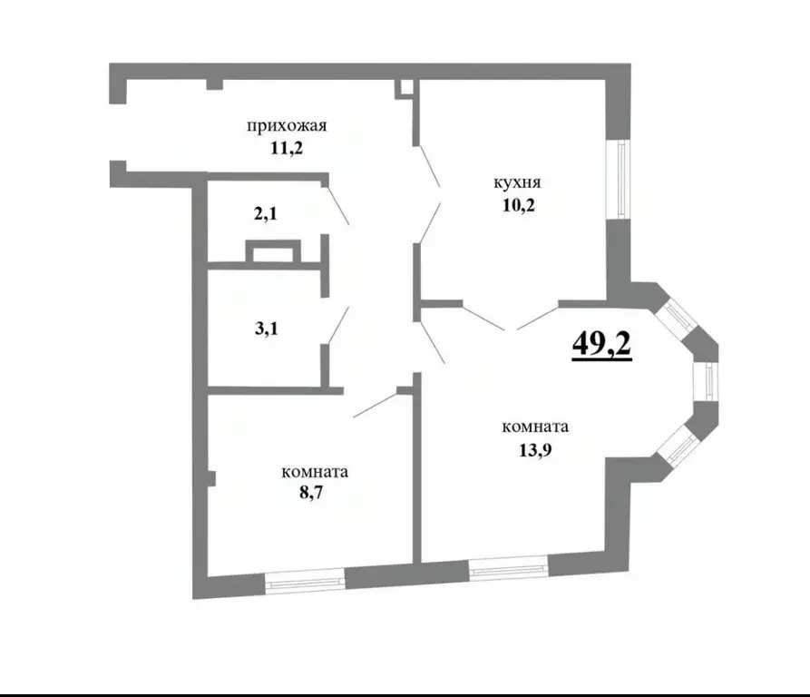2-к кв. Санкт-Петербург Звенигородская ул., 7к2 (49.2 м) - Фото 2