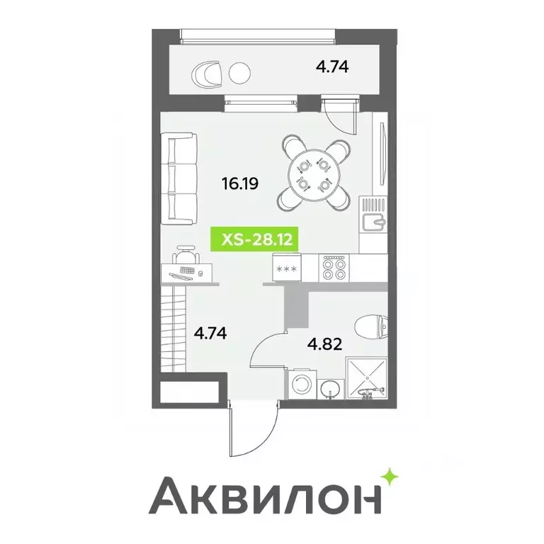 Студия Санкт-Петербург ул. Среднерогатская, 11к2 (28.12 м) - Фото 0