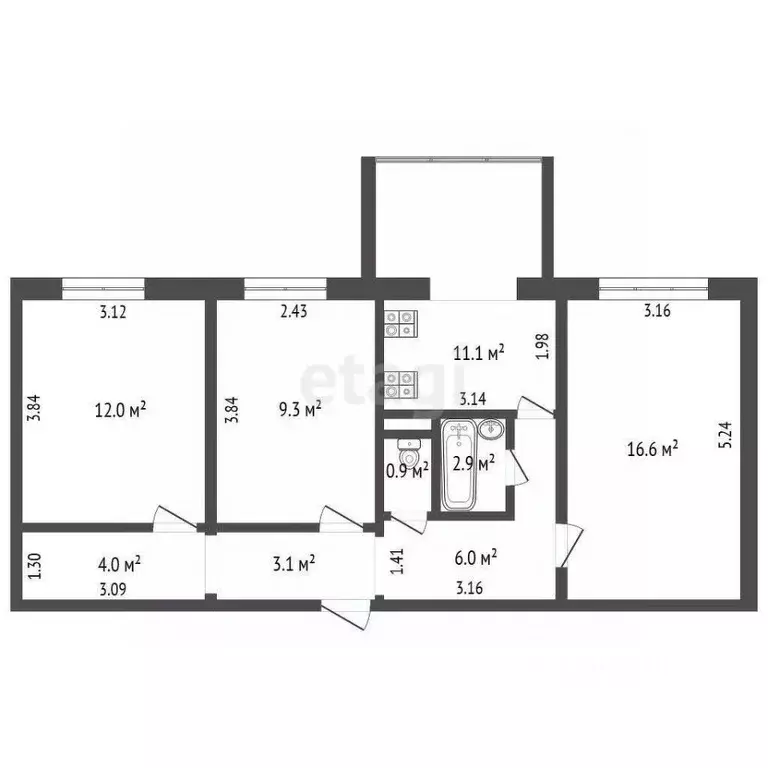 3-к кв. Ханты-Мансийский АО, Нягань 4-й мкр, 2 (65.3 м) - Фото 0