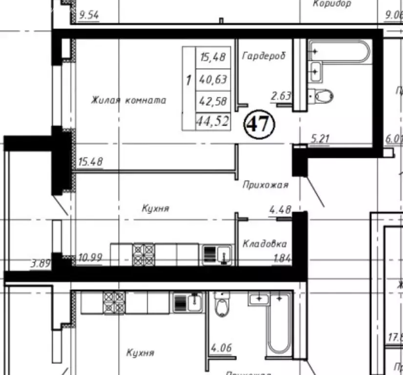 1-комнатная квартира: Тамбов, Научная улица, 8 (44.5 м) - Фото 0