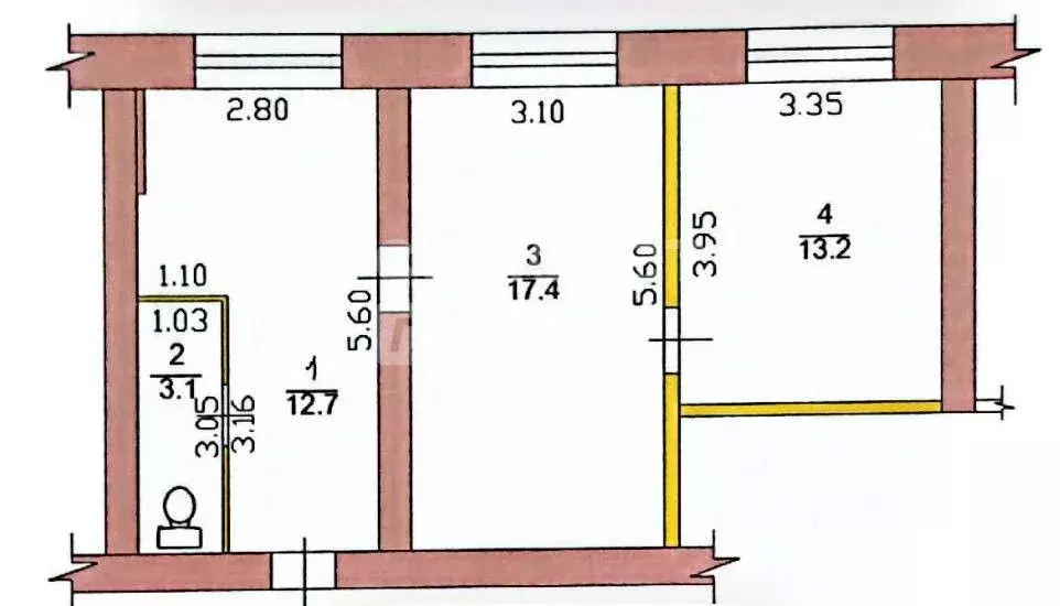 2-к кв. Пензенская область, Кузнецк ул. Белинского, 9 (46.4 м) - Фото 2