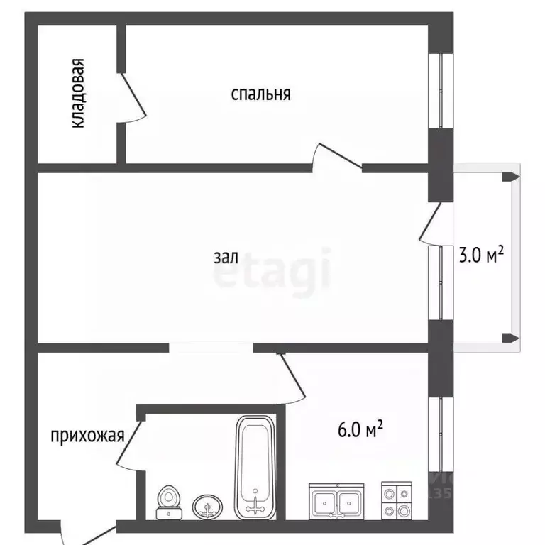 2-к кв. Московская область, Серпухов Советская ул., 110 (45.0 м) - Фото 1