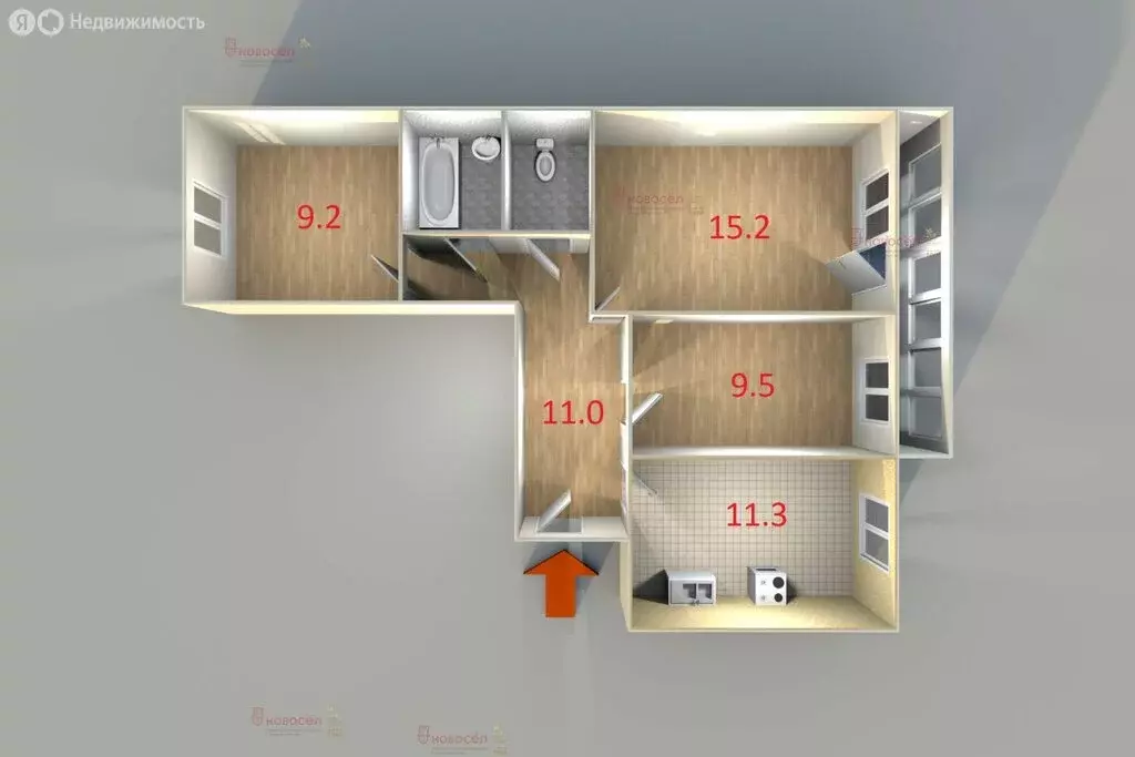 3-комнатная квартира: екатеринбург, дорожная улица, 15 (61.4 м) - Фото 0