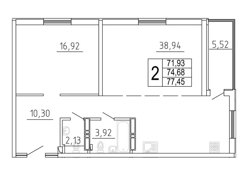 2-комнатная квартира: Самара, улица Дыбенко, 5 (77.26 м) - Фото 0