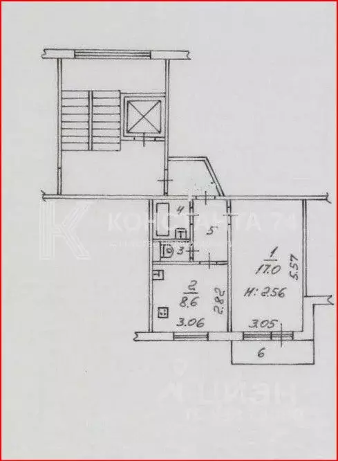 1-к кв. Челябинская область, Челябинск ул. Комарова, 125 (33.0 м) - Фото 2