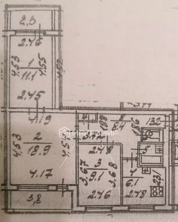 3-к кв. Санкт-Петербург Будапештская ул., 4 (57.0 м) - Фото 2