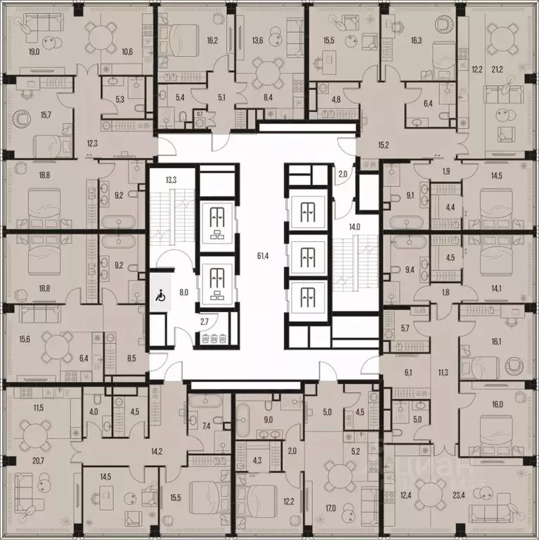 3-к кв. Москва Летниковская ул., 11к1 (90.9 м) - Фото 1