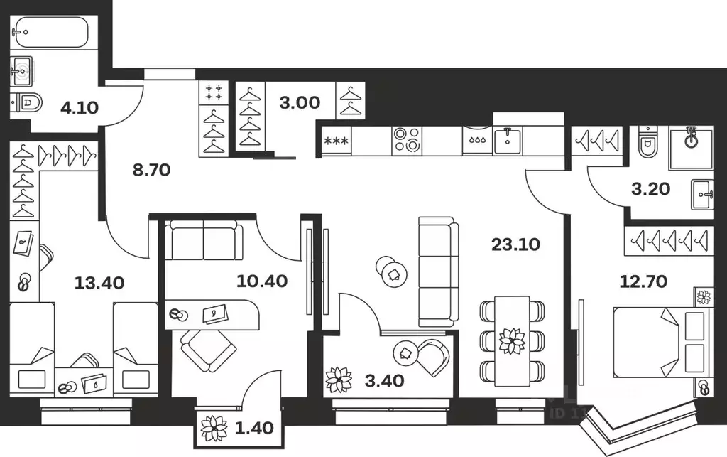 3-к кв. Тульская область, Тула ул. Михеева, 9А (83.4 м) - Фото 0