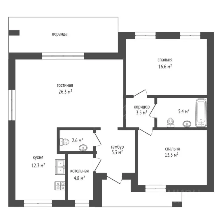 Коттедж в Тюменская область, Тюменский муниципальный округ, с. Успенка ... - Фото 2