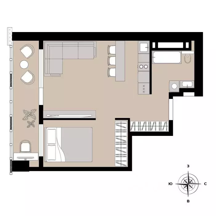 2-к кв. Приморский край, Владивосток Енисейская ул. (36.01 м) - Фото 2