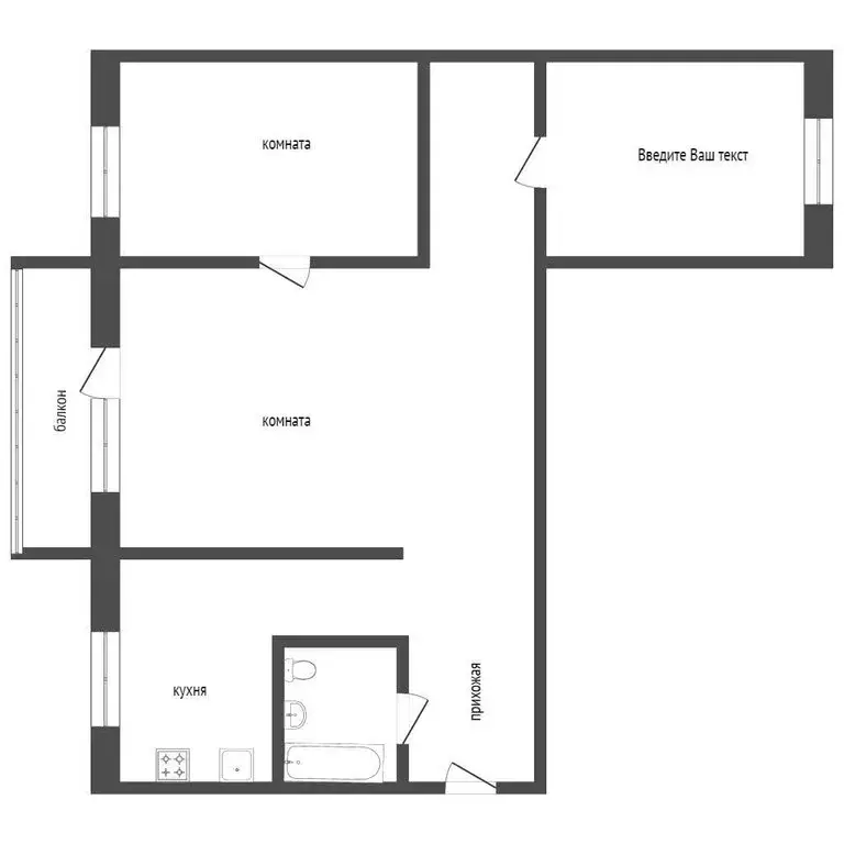 3-комнатная квартира: Курган, улица Красина, 73А (61 м) - Фото 1