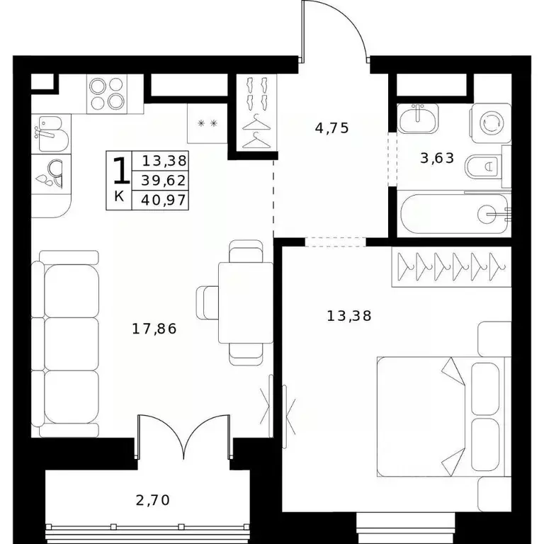 1-к кв. Нижегородская область, Нижний Новгород Ленгородок мкр, Мед ... - Фото 1