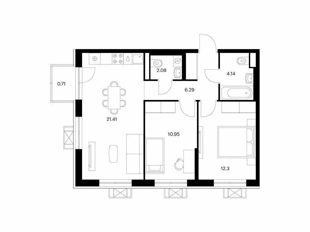 2-комнатная квартира: Улан-Удэ, Советская улица, 6/2 (57.88 м) - Фото 0