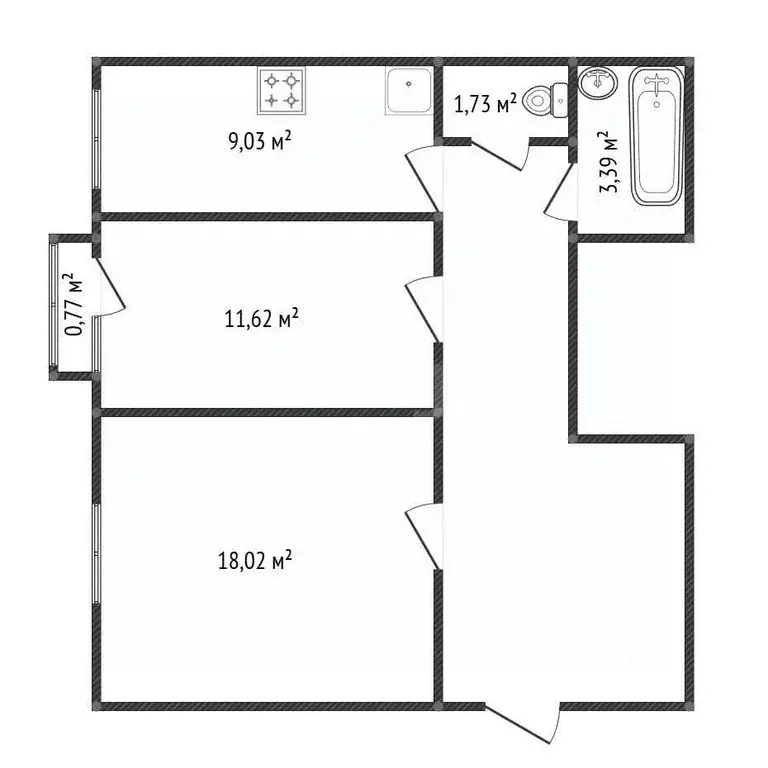 2-к кв. Башкортостан, Уфа ул. Калинина, 31 (50.2 м) - Фото 1