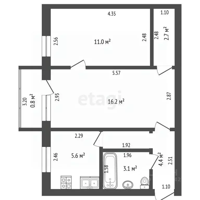 2-к кв. Забайкальский край, Чита Новобульварная ул., 121 (43.0 м) - Фото 2