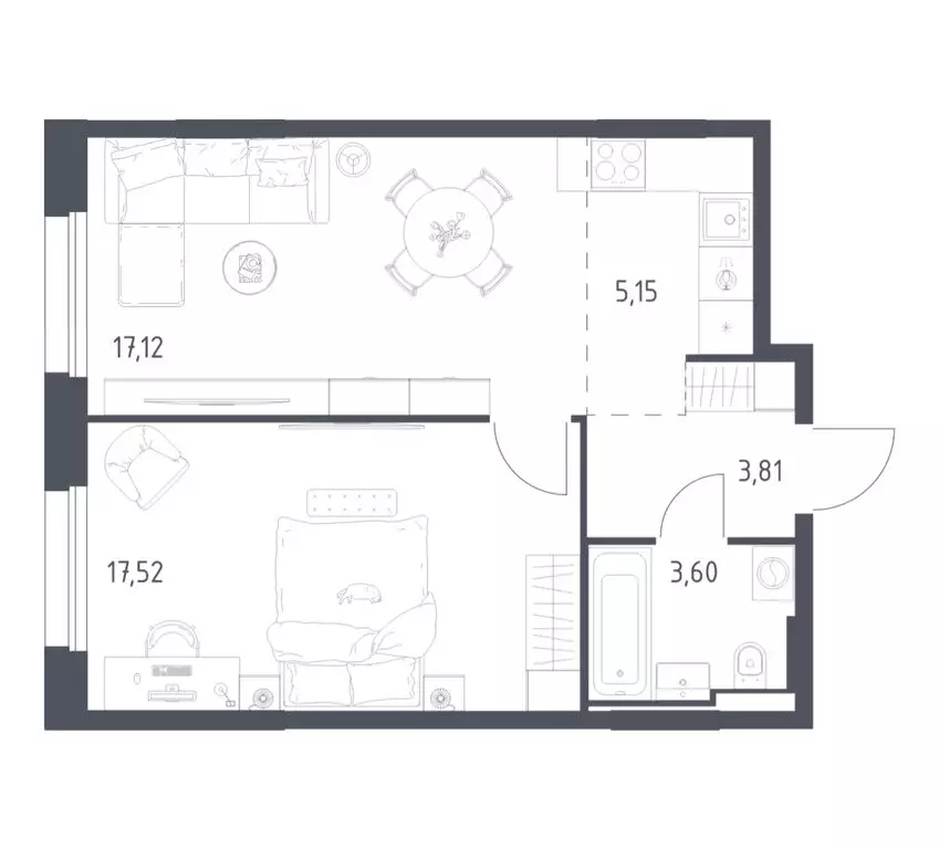 1-комнатная квартира: посёлок городского типа Заречье, ЖК Заречье ... - Фото 1