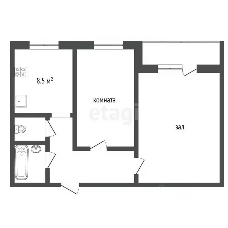 2-к кв. Самарская область, Самара ул. Силина, 12 (51.7 м) - Фото 2