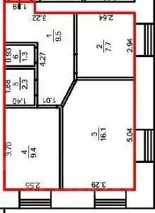 2-к кв. Томская область, Томск ул. Матросова, 3 (46.3 м) - Фото 2