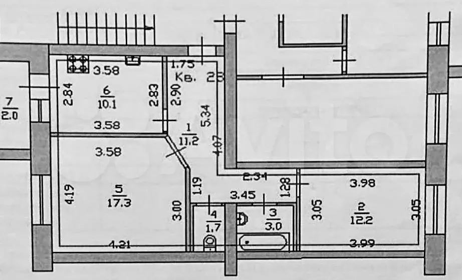 2-к. квартира, 60 м, 8/10 эт. - Фото 0