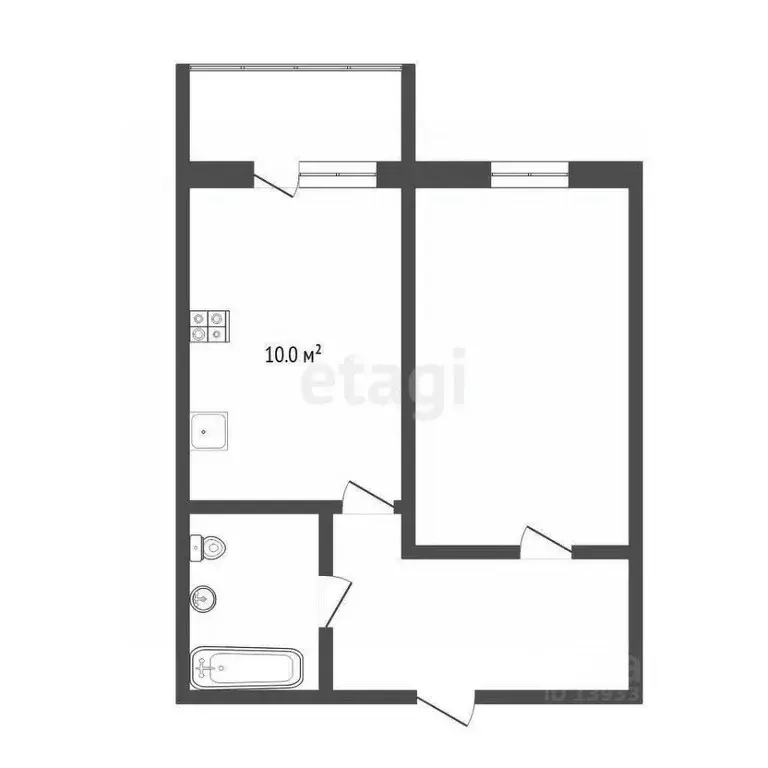 1-к кв. Тюменская область, Тюмень ул. Верхнетарманская, 5 (34.0 м) - Фото 2