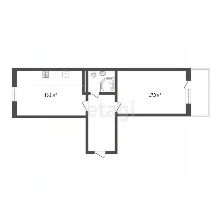 1-к кв. Тюменская область, Тюмень ул. Станислава Карнацевича, 7 (42.3 ... - Фото 1